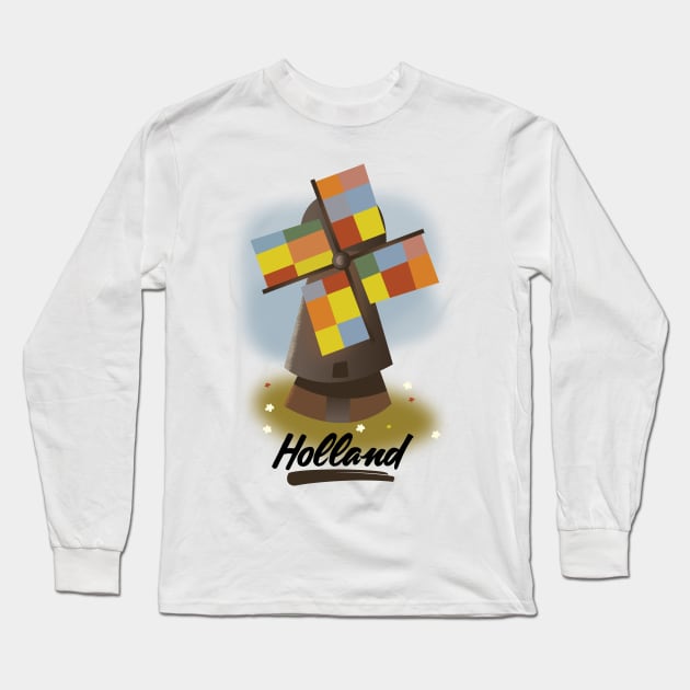 Holland Windmill Long Sleeve T-Shirt by nickemporium1